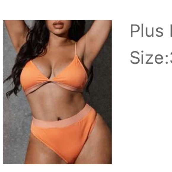 Plus Size Orange Bikini - Picture 3 of 3